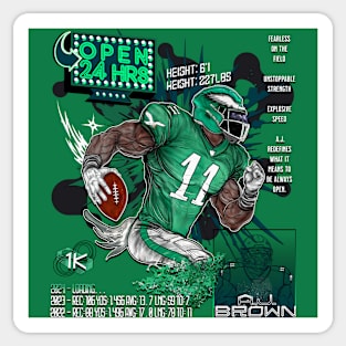 Open 24 Hours! - AJ Brown Philadelphia Eagles Illustration Sticker